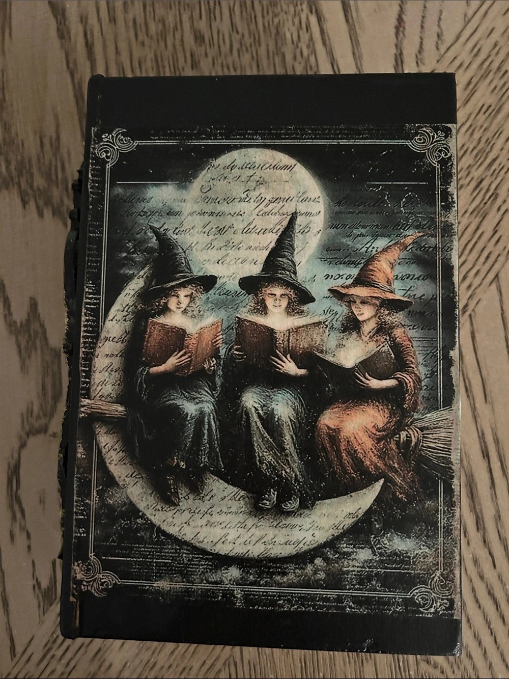 Witch Book-Style Decorative Box in Black & Brown
